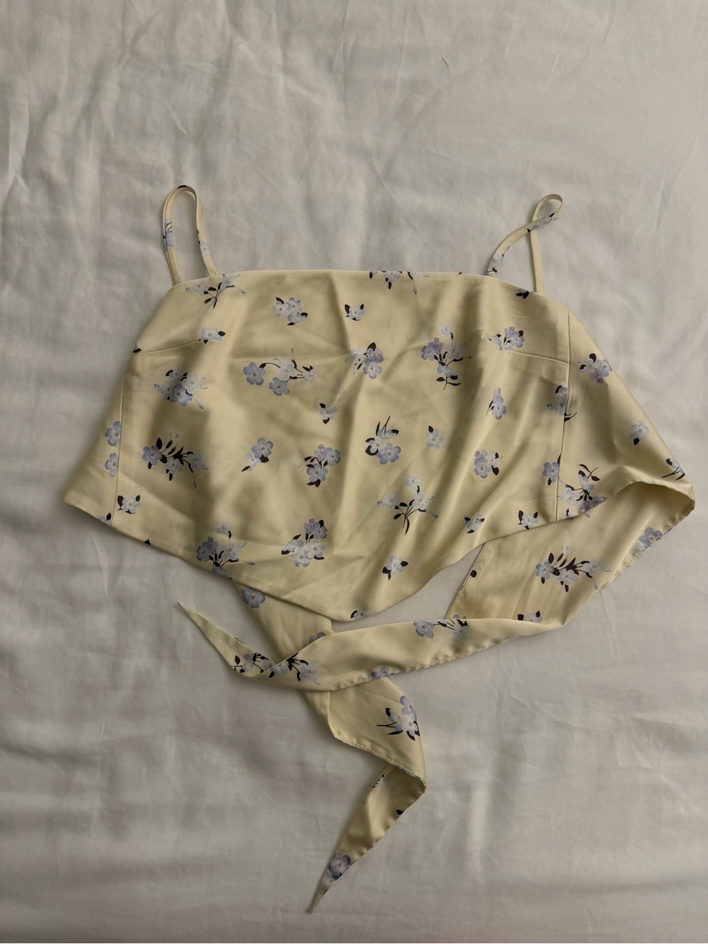 Sun-deh Floral Cream Crop Cami - Size 2XS